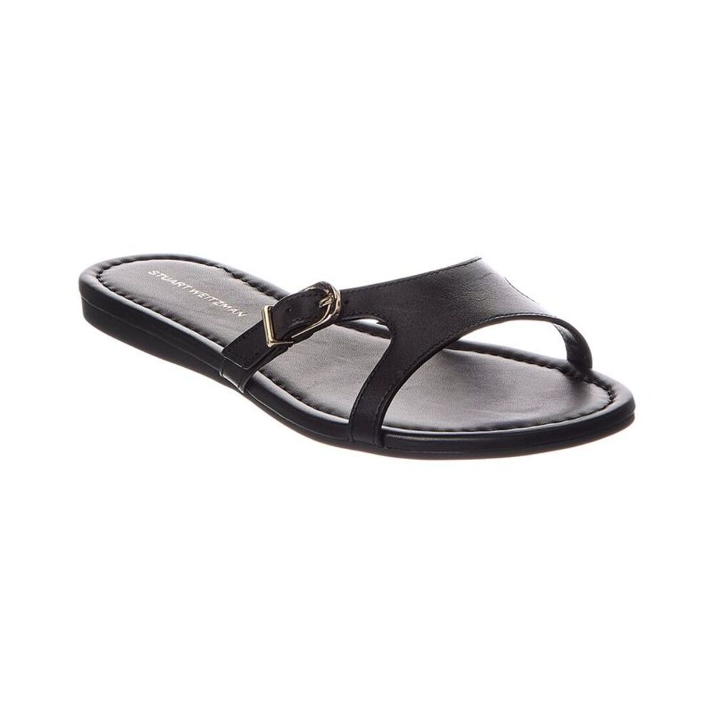 Stuart Weitzman Irene Leather Sandal, Black